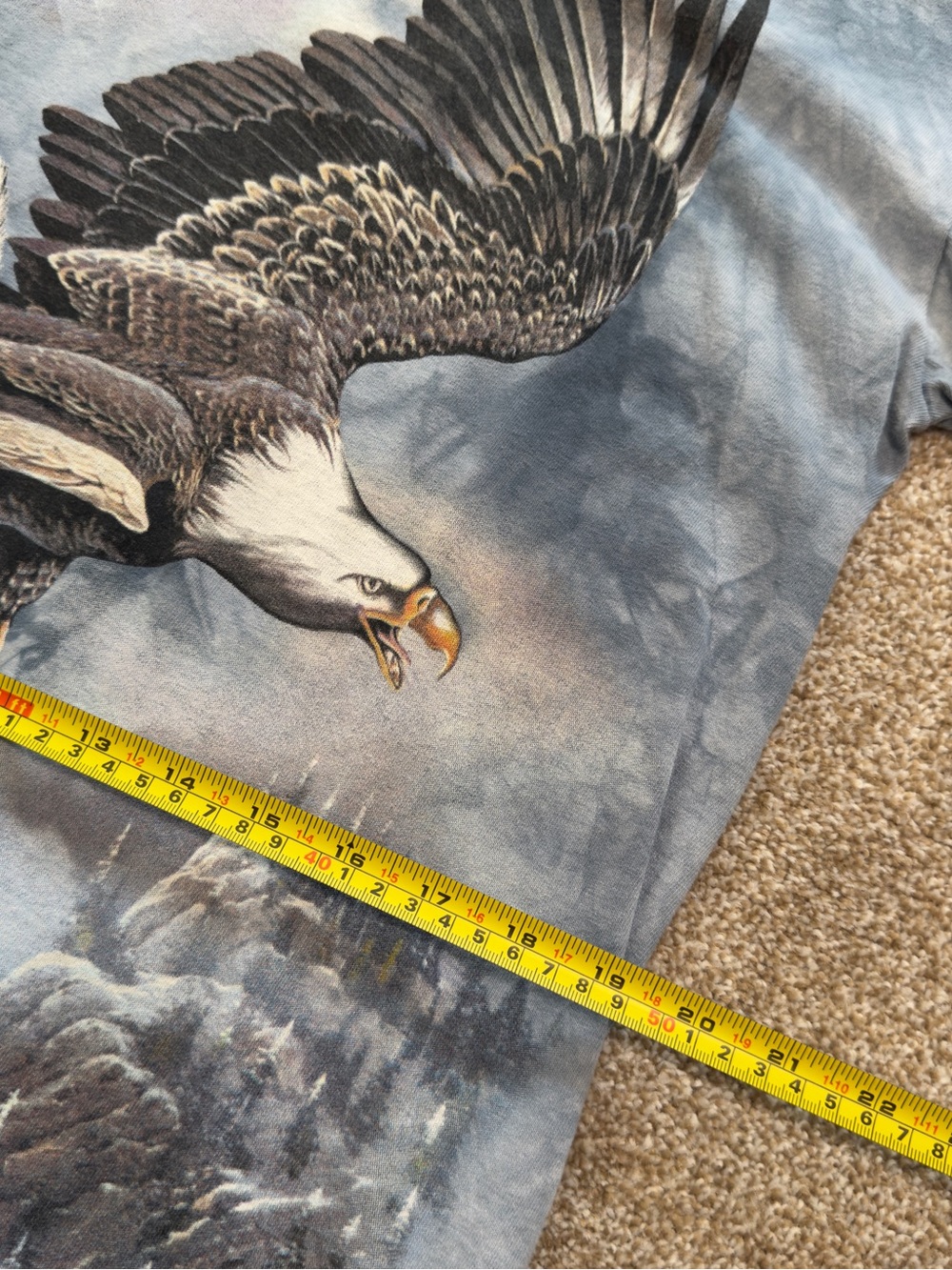 Vintage 90s The Mountain Eagle Tee Tie Dye Nature Graphic Mens M - Picture 5 of 7